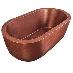 Baignoire autoportante en cuivre massif martelé à la main avec anneaux, style spa antique vintage, pour salle de bain, à prix abordable - Product Image 4