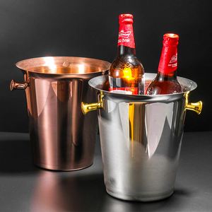 Enfriador de Champán y Cerveza de Acero Inoxidable de 5L con Asa Creativa, Cubo de Hielo Metálico para Bebidas, Ideal para Fiestas, Bares y Clubes - Product Image 4