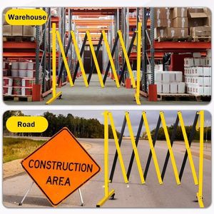 Barriera di Sicurezza Retrattile da 17 Piedi, Cancello Portatile per Vialetti, Barricata Espandibile in Metallo con Ruote per Uso Esterno - Product Image 5