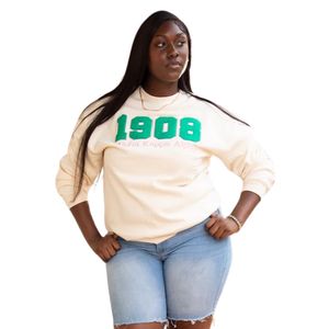 Sweat-shirt noir unisexe 1908 à col rond avec motif numérique en chenille, coton premium, élégant, confortable, vêtement décontracté - Product Image 5
