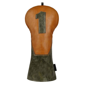 Housse de tête de club de golf Salva SL-GHC-105 en cuir PU imperméable gaufré pour Driver/Fairway Wood/Hybride, 12 pouces, avec bande élastique auto-agrippante - Product Image 1