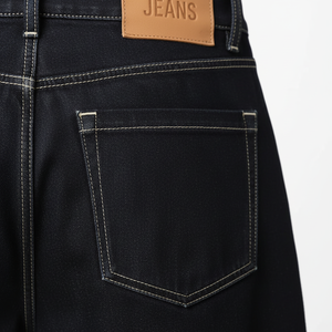 Jeans en denim vintage style américain pour hommes et femmes, coupe droite ample taille mi-haute, tricoté, poids moyen, lavable, collection automne - Product Image 4
