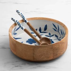 Deep Wooden Bowl With Durable Enamel Finish Suitable For <b>Mixing</b> Serving Or Storing Food Items - Product Image 4