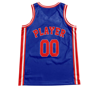 Conjunto de Uniforme de Baloncesto Retro Azul Personalizado, Jersey con Borde de Texto Rojo y Blanco, Pantalones Cortos, Diseño Retro con Nombre y Número del Equipo - Product Image 4