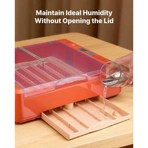 Incubateur automatique pour 36 œufs avec candeur LED, bac à eau, contrôle de la température et de l'humidité, fenêtre transparente à 360 degrés pour l'éclosion de la volaille - Product Image 3