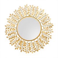 Miroir mural en bois de luxe avec ruban et draperie, corniche sculptée à la main, finition feuille d'or, moderne, écologique, personnalisable, décoratif