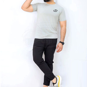 Low MOQ Wholesale Men <b>Knitted</b> T-Shirts <b>Set</b> Street Wear Solid Color Men <b>Knitted</b> T-Shirts <b>Set</b> - Product Image 1