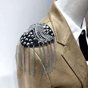 High Quality Custom Embroidered Formal <b>Security</b> Uniform Accessories 3D Polyester Washable Hook and-Loop Epaulets Pilot <b>Badge</b> - Product Image 5