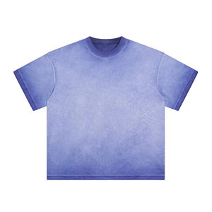 Camiseta Casual Vintage para Mujer, Lavado Ácido, Tejido Grueso de Alta Calidad, Poliéster/Algodón, Personalizable con Logotipo, Antiarrugas, Verano - Product Image 6