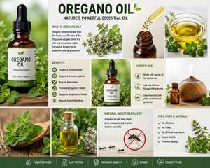 Aceite Esencial de Orégano 100% Puro y Natural, Destilado al Vapor, Aroma Herbal, Repelente de Mosquitos para el Cuidado de la Piel y Aromaterapia - Product Image 1