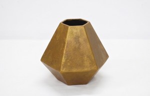Fancy <b>Mini</b> Diamond Shape Bronze Color Hot Selling Powder Coated Antique Color Flower <b>Vase</b> Luxuries Style <b>Vase</b> for Luxuries Home - Product Image 3