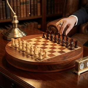 Jeu d'échecs en bois pour toute la famille, pour enfants et adultes |   Jeu d'échecs éducatif pour la réflexion stratégique |   Jeu de société classique - Product Image 1