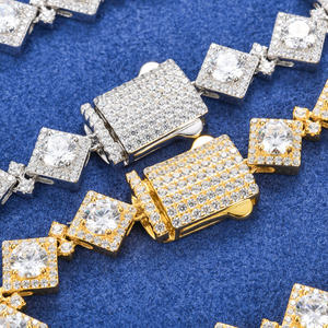 Luxury Geometric Crystal Bracelets 18K Gold Filled Chain Link Unisex Everyday Wear Princess Cut Rhinestone Bezel Setting - Product Image 3