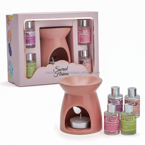 Custom <b>Ceramic</b> Essential Oil Burner Gift Set with Scented Oils Teallight Aromatherapy Supply - Product Image 4