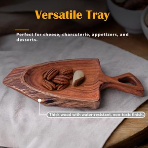 High Quality Acacia Wood Edge Serving <b>Tray</b> for Food Steak Pasta <b>Snacks</b> Rustic Serving <b>Tray</b> Wholesale Kitchenware Dishware - Product Image 6