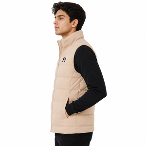 Gilet matelassé personnalisé pour homme, col montant, fermeture éclair, sans manches, doudoune, veste d'extérieur, manteau chaud d'hiver, vente en gros OEM - Product Image 3