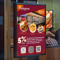 Impression de menus personnalisés en couleur sur autocollants, PP et film rétroéclairé pour cafés, restaurants et bars, directement de l'usine