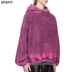 Acid Washed Custom Factory Wholesale Sublimation Solid <b>Lined</b> 100% Cotton Winter Woven Windproof <b>Hoodie</b> for Women and <b>Men</b> - Product Image 3