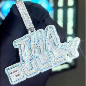 Colliers et pendentifs personnalisés Hip Hop avec nom en moissanite, lettres 3D effet goutte d'eau, chaînes cubaines et chaînes tennis pour hommes - Product Image 1