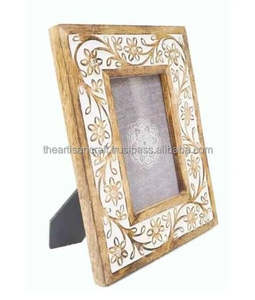 Marco de fotos de madera Natural de diseño antiguo, Forma cuadrada pulida por ARTISAN CRAFT para decoración del hogar o vajilla - Product Image 3