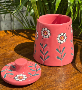 Pot à bougie en céramique Flora - Product Image 2