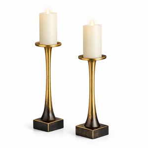 Juego de Portavelas Metálicos Color Crema, Candelabros Altos, Decoración Minimalista para el Hogar, Centro de Mesa Elegante y de Lujo - Product Image 3