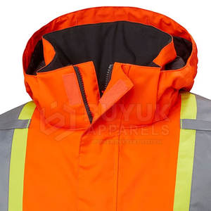 Chaqueta de Seguridad de Alta Visibilidad, Impermeable y Transpirable, para Proyectos Viales, con Capucha Reflectante para Trabajo al Aire Libre y Protección Contra Incendios - Product Image 3