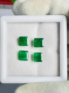 Émeraude naturelle de Zambie, taille émeraude, 6,73 carats, 4 pièces, couleur verte premium, lustre excellent, qualité supérieure, certifiée IGI, pour collectionneur - Product Image 6