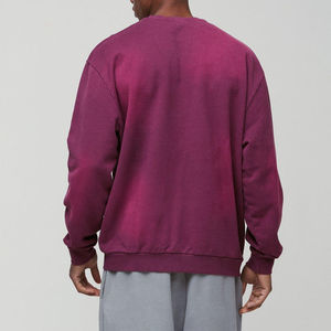 Pull en molleton à capuche bordeaux pour homme, surdimensionné, tricoté, 100% polyester, vêtement d'hiver décontracté avec design personnalisé et poche - Product Image 2