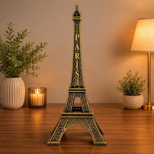 Statue en métal de la Tour Eiffel, finition or antique, objet décoratif, décoration de la Tour de Paris, décoration intérieure, salon, chambre, bureau, étagère, table - Product Image 2