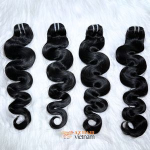 AZ Hair Company Extensions de cheveux humains vietnamiens de haute qualité 100% Body Wave en trame de couleur noire - Product Image 5