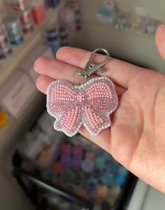Handmade Embroidery Beaded Keychain with Colorful Floral Beadwork Decorative Bag Charm Key <b>Ring</b> Accessory and Unique Gift for Wo - Product Image 3