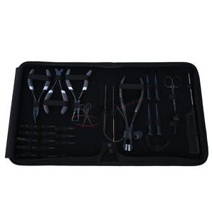 Kit de Herramientas para Extensiones de Cabello Negro – Alicates para Microperlas, Herramienta de Gancho y Bucle, Peine de Cola, Alicates para Extensiones Adhesivas, Cortador de Cinta Adhesiva - Product Image 6
