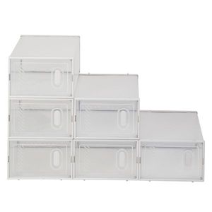 Set di 6 Scatole Trasparenti Impilabili per Scarpe con Organizzatori Bianchi e Contenitori per Calzature - Product Image 2