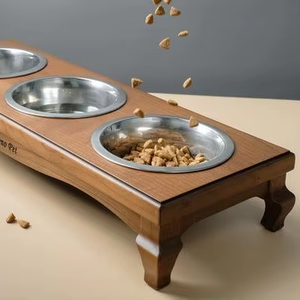 Fournisseur et fabricant en gros de bols pour chiens en acier inoxydable et en bois écologiques en provenance d'Inde - Product Image 1