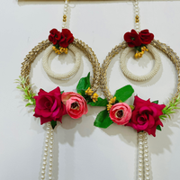 Étagère murale artisanale indienne en plastique multicolore avec perles florales, style Art Déco, pour suspendre des décorations de Diwali, de mariage ou pour la maison, le salon
