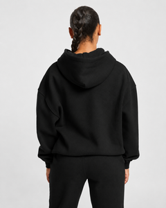 Sudadera con capucha bordada de invierno con cremallera para mujer y hombre, de forro polar, color liso, corte regular, 100% algodón orgánico, anti-bolitas - Product Image 4