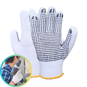 Guantes de algodón de seguridad de protección industrial con punteado para trabajos pesados, máxima seguridad y agarre cómodo - Product Image 2