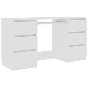 Escritorio de madera de ingeniería blanca de durabilidad media, escritorio duradero para computadora - Product Image 2