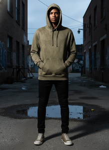 Sweat à capuche streetwear personnalisé, effet vieilli, en molleton bouclette 400 GSM, déchiré et délavé, style vintage, pour homme, OEM, faible MOQ - Product Image 5