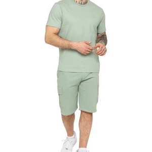 Ensemble de vêtements de rue pour hommes en coton de haute qualité, respirant, 2 pièces, t-shirt et short, avec options personnalisables - prix de gros - Product Image 6