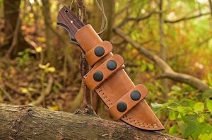 Nuevo Cuchillo Skinner Hecho a Mano de Acero de Damasco de Grado Industrial, Punta Caída, Mango de Madera de Palisandro y Madera Pakka, para Uso Exterior y EDC - Product Image 4