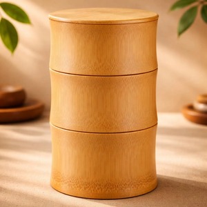 Juego de Recipientes de Bambú para Almacenamiento de Alimentos con Tapa, Frascos Ecológicos para Cocina, Ideales para Té, Café, Azúcar, Almacenamiento en Despensa, de la India - Product Image 5