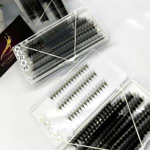 Extensiones de Pestañas Premium al por Mayor, Mixtas de Longitudes 3D-20D, Pestañas de Volumen en Tira, Ultra Rápidas, Negro Mate, Hechas a Mano, Curvatura CC/DD/M/L - Product Image 1