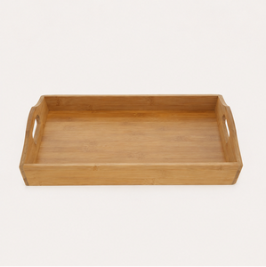 Modern Eco-friendly Durable <b>Bamboo</b> Wooden Serving Platter & Tray with Floral Design for Wedding Tea <b>Coffee</b> Fruit Snack Serving - Product Image 5