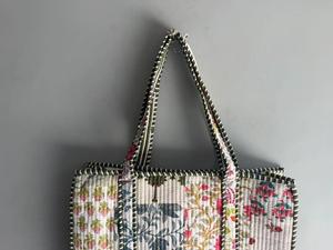 Bohemian Cotton <b>Tote</b> <b>Bag</b> Panelled Pattern Soft Handle Open Top Daily Use Female gift for her - Product Image 4