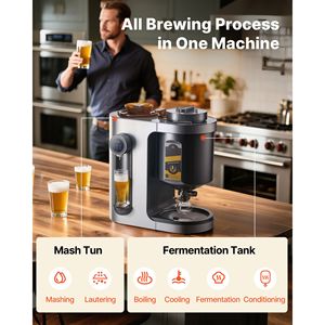Máquina para Elaborar Cerveza Casera Eléctrica de 1500W, 3.43 Galones, Dispositivo Automático de Maceración y Ebullición, Acero Inoxidable 304, Todo en Uno - Product Image 2