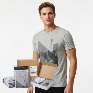 เสื้อยืดผู้ชายทรงปกติ 180 GSM ผ้าฝ้ายผสมวิสโคส สีเทาเฮเธอร์ พิมพ์ลายตามสั่ง ขายส่ง - Product Image 6