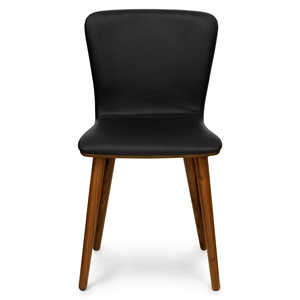 Silla de Comedor Moderna Seida, Estructura de Madera de Teca Sólida, Tapicería de Cuero PU, Ecológica, Altura Ajustable, para Uso en Interiores de Apartamentos - Product Image 2