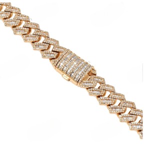 14K Gold Plated Miami Cuban Link Chain Necklace VVS Moissanite Jewelry Unisex Hip Hop Style Party Wholesale - Product Image 1